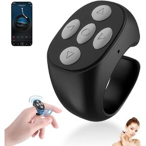 Fingertip Wireless Bluetooth التحكم عن بُعد ، 2025 Scroller Ring Bluetooth لتمرير الهاتف ، ومقاطع الفيديو القصيرة ، وتشغيل الموسيقى ، ومصارف الكاميرا ، ودربة الكتب الإلكترونية (Pink)