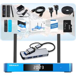 2025 S5 Ma x Android Smart Box مع التحكم عن بُعد ، للحصول على أمر صوتي متقدم.