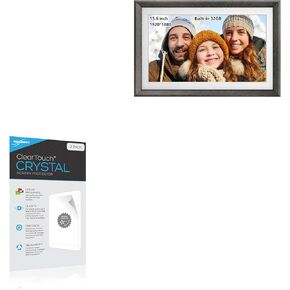 Poxwave Screen Protector متوافق مع Frameo Digital Photo Frame (15.6 in) - Cleartouch Crystal (2 pack) ، HD Film Skin - Shields from Scrownes