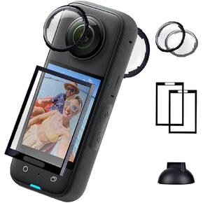 واقي الشاشة X4 و 360 × 4 حراس العدسات الممتازة لـ Insta360 X4 Accessories Adventures Outdoor Adventures ، 9H Optical Glass ، 98 ٪ الشفافية ، الماء والغبار مقاوم X4 Insta 360