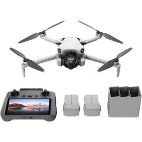 Mini 4 Pro Fly More Combo with DJI RC 2, Drones with Camera for Adults 4K, Under 0.549 lbs/249 g, 3 Batteries for up to 102 Mins Flight Time, Smart Return to Home, Drone for Beginners