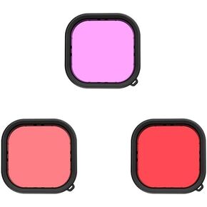 REFLEX CAMERA Underwater Diving Color Lens Filter Red Pink Purple Compatible with Go Pro Hero 13-9 Black – Snap-On Underwater Filter for Enhanced Video & Photography