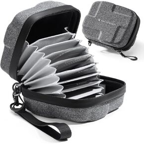 K&F Concept 10 in 1 Lens Filter Case, Hard Shell Camera Filter Pouch Up to 82mm with Hand Strap, Waterproof Camera Lens Filter Storage Wallet for ND UV CPL Filter Pouch