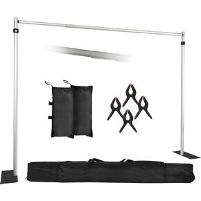 10x10Ft Single Crossbar Backdrop Stand, Heavy Duty Pipe and Drape Stand, Wedding Backdrop for Photography Backdrop, Party, Event, and Ceremony Decorations