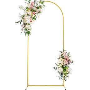 Wokceer 7.2 FT Wedding Arch Backdrop Stand, Gold Metal Arch Backdrop Stand for Wedding Ceremony Birthday Party Bridal Baby Shower Photo Booth Garden Floral Balloon Arches Decoration