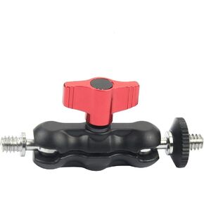 Magic Arm Mount Bracket Adapter Tripod Holder 1/4 Inch Screw with Dual Ball Head for Hero 13 and Hero All Series Sport Action Camera (Red,knob L83mm)