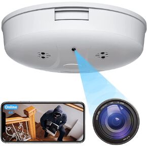 كاميرا دخان كاميرا مخفية دخان WiFi Spy Camera HD 1080p اللاسلكي كاميرا صغيرة مربية للمراقبة المنزلية كاميرات أمان داخلية/خارجية