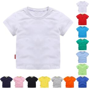 قميص أقل للبنين فتيات قصير الأكمام تي شيرت أطفال ناعمة من القطن الطاقم Tees Toddler Undershirt القمصان الأساسية