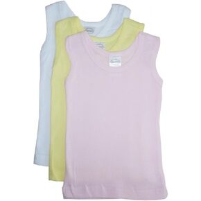 bambini Baby Boys Girls Unisex 3-Pack Sleeveless T-Shirts Tanks, Pink, Newborn Up to 13 Lbs