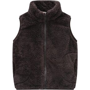 Toddler Solid Color Sleeveless Collar Facecloth Fall And Winter Undershirt Undershirt With Pockets Thick Kids Jacket