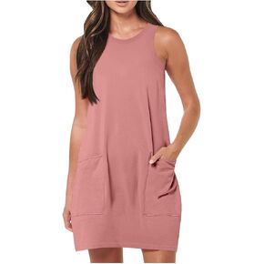 Tank Dresses for Women 2025 Casual Sleeveless Black Tank Dress with Pockets Beach Sundresses Loose Fit Mini Dress