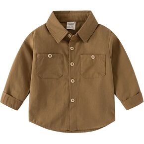 Toddler Boys Undershirt Kids Children Toddler Infant Baby Boys Long Sleeve Cotton Patchwork Gentleman Solid Shirt Blouse