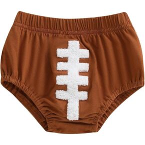 Summer Clothes Infant Baby Boy Football Bubble Shorts Bloomers Diaper Cover Smocked Game Day Outfit