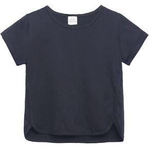 Toddler Kids Solid Short Sleeve T Shirts Crewneck Irregular Tops Tee Cotton Comfy Soft Undershirt for Boys Girls