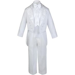 Boys Christening Baptism Suits Tuxedo White Tail Maria Virgin Mary S-14