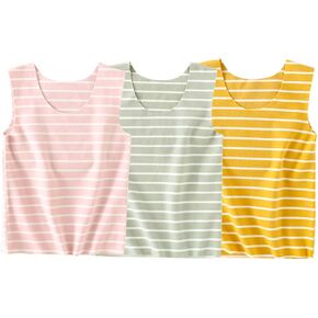 Boys Girls 3 Pack Striped Fleece Thermal Tank Tops Undershirts
