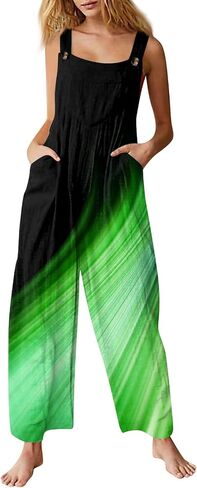 Women's Jumpsuits Casual Loose Outfits Vintage Beach Overalls with Pockets 2025 Spring Summer Palazzo Rompers in Saudi Arabia
