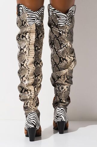 YOKI Cowgirl Boots Women, Over the Knee Western Cowboy Boots for Women with Chunky Block Heels in Saudi Arabia