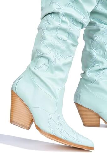 YOKI Cowgirl Boots Women, Over the Knee Western Cowboy Boots for Women with Chunky Block Heels in Saudi Arabia