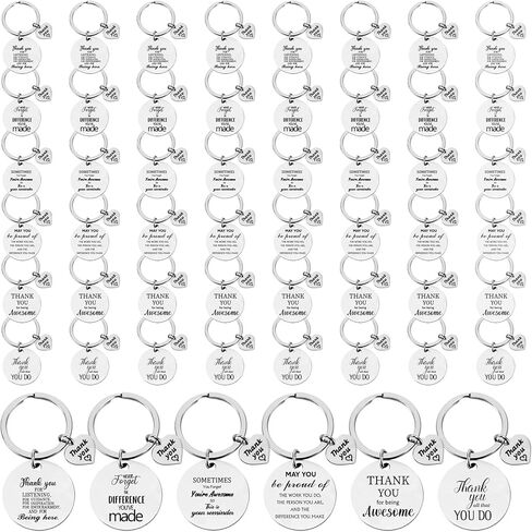 Equsion 48 Pcs Bulk Christmas Employee Appreciation Key Chain Thank You Gifts Team Gifts for Employees Coworkers Office Staff (Classic) in Saudi Arabia