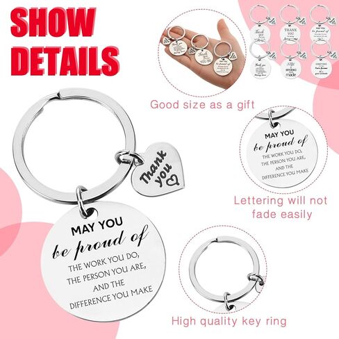 Equsion 48 Pcs Bulk Christmas Employee Appreciation Key Chain Thank You Gifts Team Gifts for Employees Coworkers Office Staff (Classic) in Saudi Arabia