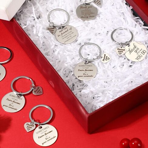 Equsion 48 Pcs Bulk Christmas Employee Appreciation Key Chain Thank You Gifts Team Gifts for Employees Coworkers Office Staff (Classic) in Saudi Arabia