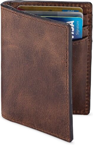NKPT Premium Leather Credit Card Holder Wallet for Men | Slim RFID Blocking Wallet, Brown in Saudi Arabia