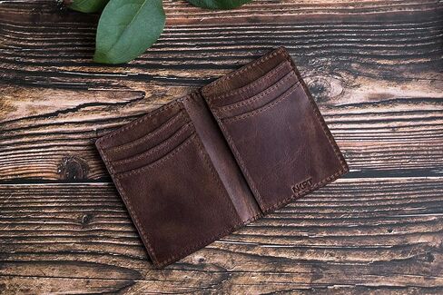 NKPT Premium Leather Credit Card Holder Wallet for Men | Slim RFID Blocking Wallet, Brown in Saudi Arabia