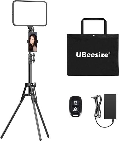 UBeesize LED Video Light Kit, Photography Lighting, 13" Studio Lights with 65" Tripod Stand and Phone Holders, Podcast Lighting for Video Recording, Make up, Live Streaming, Tiktok, YouTube in Kuwait