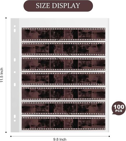100 Pcs 35mm Film Negative Sleeves Film Negative Storage Presentation Materials 35mm Size Negative Pages Holds Seven Strips of Six Frames Help You Collect and Organize Film in Saudi Arabia