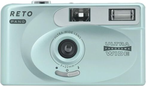 RETO PANO 35mm Film Camera - 22mm Wide Lens, Panorama, Easy Switch, Cinematic Modes, Lens Cover, Built-in Flash, Reusable (Film & AAA Battery are not Included) (Sheer White) in Saudi Arabia