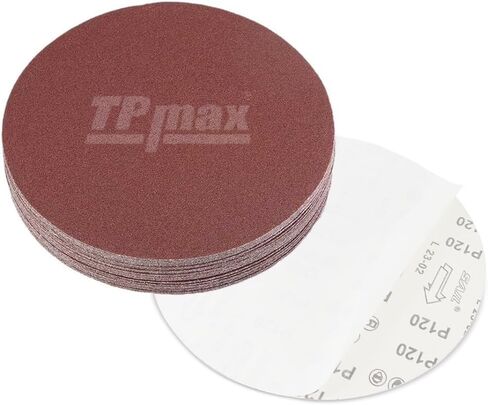 TPmax 18 PCS 12 Inch NO-Hole PSA Aluminum Oxide Sanding Disc, Self Stick(3 Each of 60 100 150 180 240 400 Grit) Brown in Kuwait