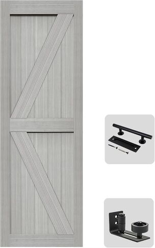 S & Z Tophand® 28in × 84in MDF باب حظيرة رمادي فاتح ، 21-60 بوصة لوح الحظ in Kuwait
