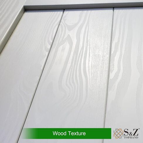 S&Z TOPHAND® 30in x 80in Double Glass Sliding MDF Barn Door with 10FT Sliding Door Hardware Kit, 5 Tempered Frosted Glass, Slab Inside Covered with Water-Proof PVC Surface, Simple DIY Assembly in Saudi Arabia