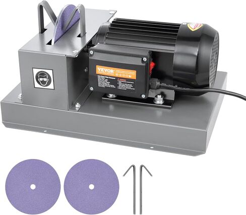 VEVOR Lawnmower Blade Grinder, 2/3 HP 1700 RPM Motor with 7'' Diameter Standard & Reverse Wheel, 30 & 40 Grinding Degree Steel Mower Sharper for Blades & Tool Grinding in Garden or Workshop in Saudi Arabia
