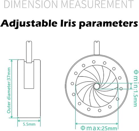 Microscope Adjustable Iris Aperture Diaphragm Aperture Adjustable Lens Optical Diaphragm for Microscope(SK12) in Kuwait
