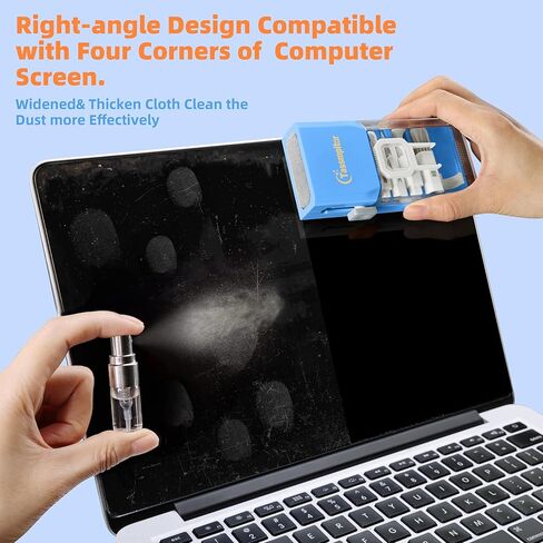 منظف ​​لوحة المفاتيح لتنظيف لوحة المفاتيح ، كل ذلك في شاشة كمبيوتر واحدة ونظافة الكمبيوتر المحمول ، مجموعة تنظيف الكمبيوتر المحمول الإلكترونية المحمولة المضغوطة مع فرشاة ناعمة ورذاذ لخطوط الدفاع عن طراز Macbook iPad iPhone ، الأسود in Kuwait