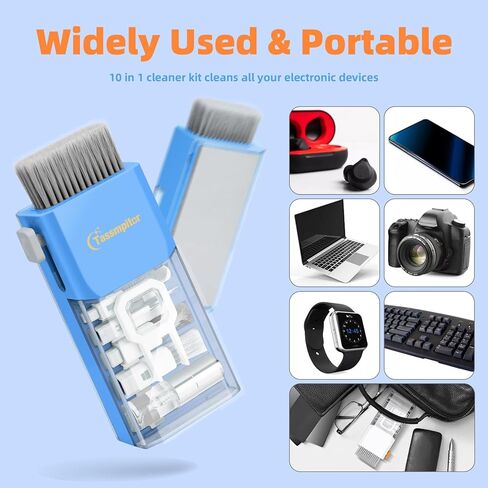 منظف ​​لوحة المفاتيح لتنظيف لوحة المفاتيح ، كل ذلك في شاشة كمبيوتر واحدة ونظافة الكمبيوتر المحمول ، مجموعة تنظيف الكمبيوتر المحمول الإلكترونية المحمولة المضغوطة مع فرشاة ناعمة ورذاذ لخطوط الدفاع عن طراز Macbook iPad iPhone ، الأسود in Kuwait