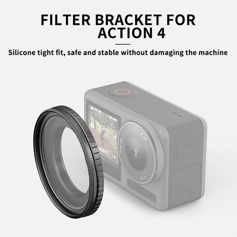 Camera 49mm Lens Filter Holder, Aluminum Ring Protective Frame for Sports Action Camera Accessories (Type 2) in Saudi Arabia