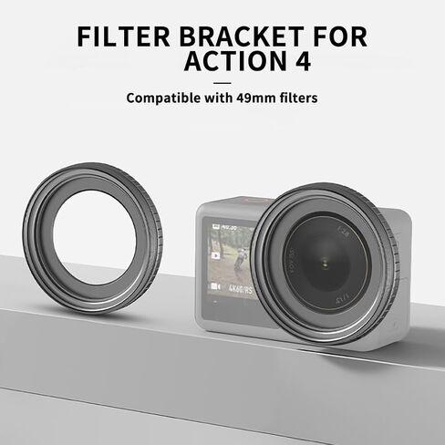 Camera 49mm Lens Filter Holder, Aluminum Ring Protective Frame for Sports Action Camera Accessories (Type 2) in Saudi Arabia