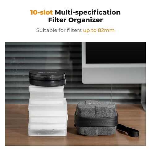 K&F Concept 10 in 1 Case Filter ، حقيبة تصفية الكاميرا الصلبة التي تصل إلى 82 مم مع حزام يدوي ، محفظة تخزين مرشح العدسة المقاومة للماء لـ ND UV CPL. in Saudi Arabia