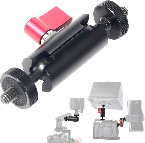 Magic Arm Mount Bracket Adapter Tripod Holder 1/4 Inch Screw with Dual Ball Head for Hero 13 and Hero All Series Sport Action Camera (Red,knob L83mm) in Kuwait