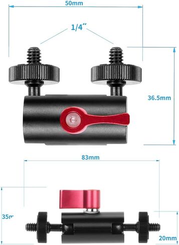 Magic Arm Mount Bracket Adapter Tripod Holder 1/4 Inch Screw with Dual Ball Head for Hero 13 and Hero All Series Sport Action Camera (Red,knob L83mm) in Kuwait