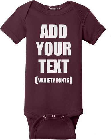 TEEAMORE Custom Baby Bodysuits Add Your Text For Baby Girl & Boy Personalized Bodysuit in Saudi Arabia