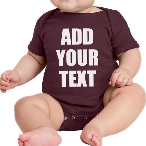 TEEAMORE Custom Baby Bodysuits Add Your Text For Baby Girl & Boy Personalized Bodysuit in Saudi Arabia