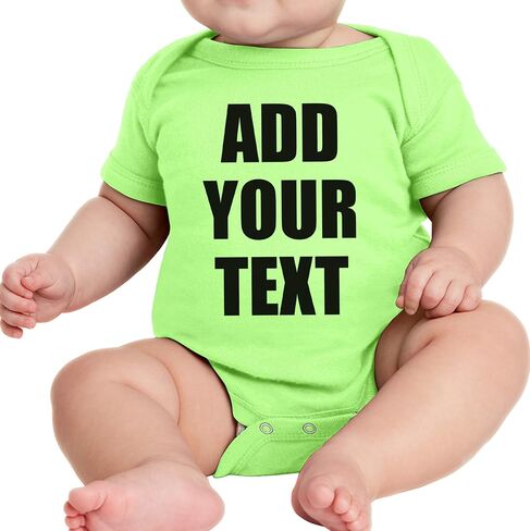 TEEAMORE Custom Baby Bodysuits Add Your Text For Baby Girl & Boy Personalized Bodysuit in Saudi Arabia