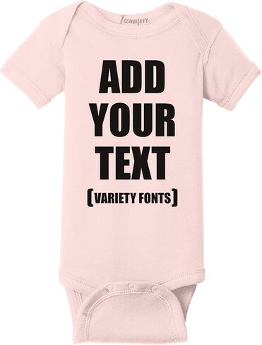 TEEAMORE Custom Baby Bodysuits Add Your Text For Baby Girl & Boy Personalized Bodysuit in Saudi Arabia