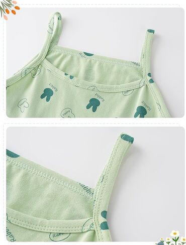 SEAUR Toddler Girls Cotton Tank Top Cute Spaghetti Strap Sleeveless 3 Pack Casual Basic Cami Tops for 12M-12T in Kuwait