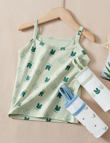 SEAUR Toddler Girls Cotton Tank Top Cute Spaghetti Strap Sleeveless 3 Pack Casual Basic Cami Tops for 12M-12T in Kuwait