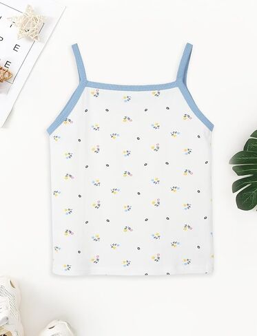 SEAUR Toddler Girls Cotton Tank Top Cute Spaghetti Strap Sleeveless 3 Pack Casual Basic Cami Tops for 12M-12T in Kuwait